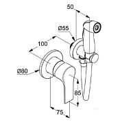 489990565 набор с гигиеническим душем ZENTA встраиваемый смеситель, шланг (хром)