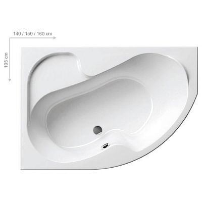 C421000000 ванна акриловая ROSA II  правая /170х105/ (белый) фото 1