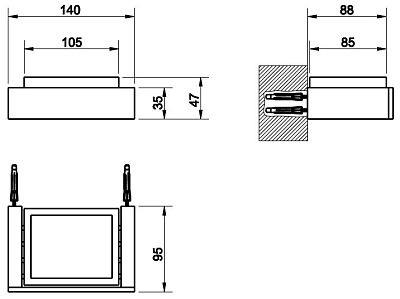 Мыльница Gessi Rettangolo Shower 20802-707 шлифованный черный металл фото 2
