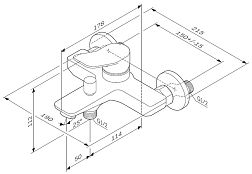 F85A10000 X-Joy, смеситель для ванны и душа излив 164 мм, хром, шт
