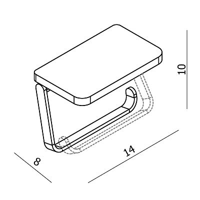 Бумагодержатель с хромированной  полкой (35041B) фото 2
