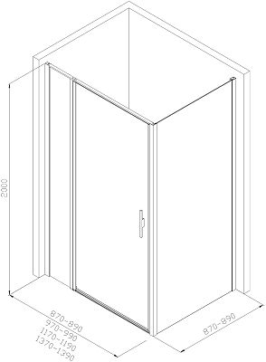 Душевой уголок Allen Brau Priority 140x90 3.31010.00 + 3.31016.00 хром фото 2