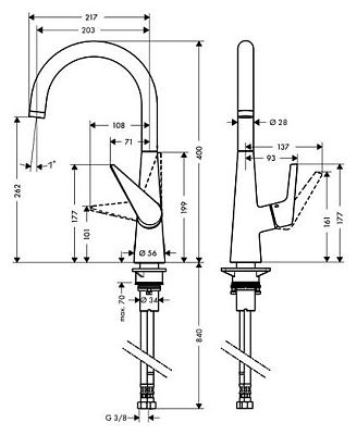 Смеситель для кухни Hansgrohe Talis S 72810800 фото 2