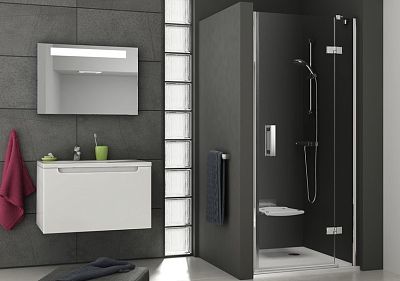 Душевая дверь двухэлементная Ravak Smartline SMSD2-100 B-R хром, транспарент фото 1