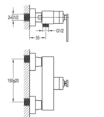 Смеситель для душа Cezares CITY-D-01 фото 2