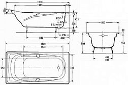 E2904-00 ванна REPOS /180x85/ без отв. под ручки
