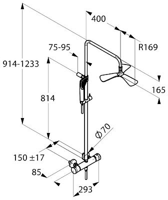 6709505-00 душевая система DUAL с термостатом фото 2