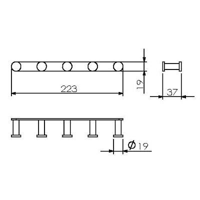 Планка 5 крючков (28035A) фото 2