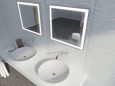 Зеркало с подсветкой в ванную Dream 70х65 см фото 2