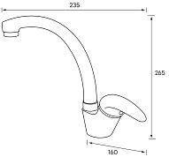 Смеситель для кухни Holstein, белый, Ho212012-331, Paulmark