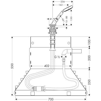 Набор Secuflex на край ванны с ручным душем Hansgrohe Axor Bouroullec 19418000 фото 2
