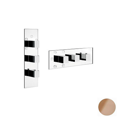 Смеситель и селектором Gessi Quadro Wellness 43012-708 шлифованная медь фото 1
