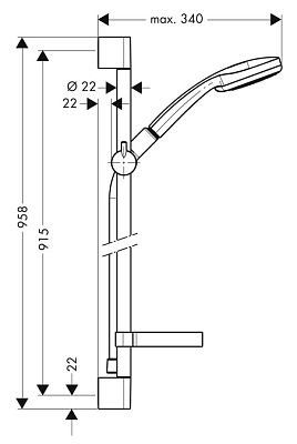 Душевой гарнитур Hansgrohe Croma 100 Vario Unica C 27771000 фото 2