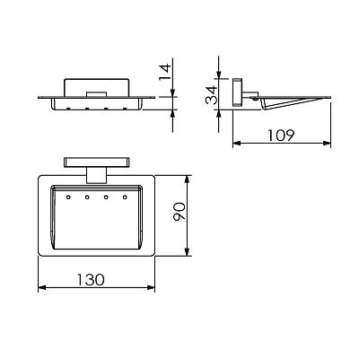 Мыльница хром. к стене (10915B) фото 2