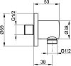 Шланговое подсоединение Keuco 54947 010000 круглая розетка хром фото 3