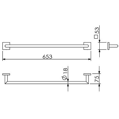 Полотенцедержатель 1-ый 65 см (11801A) фото 1