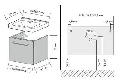 Тумба под умывальник Dreja Q MAX 61220 фото 2