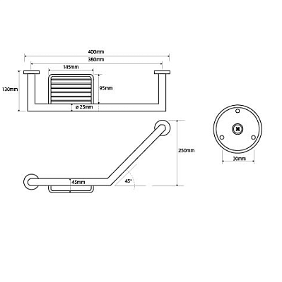 Поручень изогнутый для ванной Bemeta Omega 104307631 с мыльницей хром фото 2