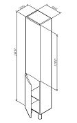 M80CSR0356WG Like, шкаф-колонна, напольный, правый, 35 см, двери, белый, глянец, ш