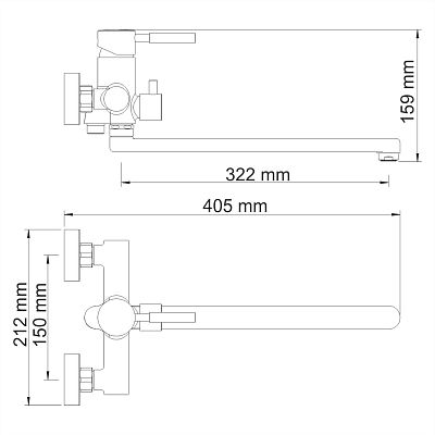 Main 4102L Смеситель для ванны с длинным изливом фото 6