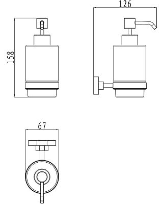 X07P223 дозатор для жидкого мыла CHROME CR 231 (стекло) фото 2