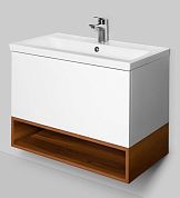 M90FHX07521WG GEM, База под раковину, подвесная, 75 см, 1 ящик push-to-open, цвет: белый, глянец