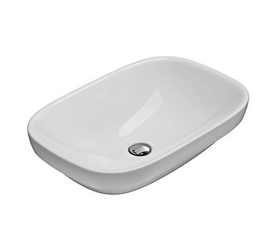 Раковина встраиваемая сверху GLOBO GENESIS GE042BI 600 мм х 400 мм х 150 мм, без отверстия под смеситель, белая глянцевая (Снимается с производства) фото 1
