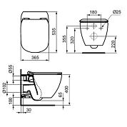 Унитаз (чаша) подвесной Ideal Standard Tesi AQUABLADE T007901