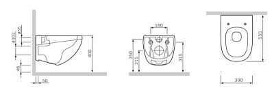 C301700WH Sensation подвесной унитаз FlashClean фото 2