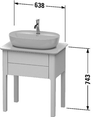 Тумба напольная под столешницу Duravit Luv LU956003636 белый фото 4