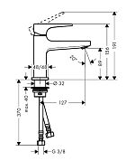 Смеситель для раковины Hansgrohe Metropol 100 32500340