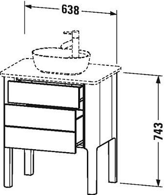 Тумба напольная под столешницу Duravit Luv LU956503636 белый фото 4