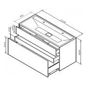 M50AFHX1203EGM Inspire V2.0, База под раковину, подвесная, 120 см, 3 ящика, push-to-open, элегантный