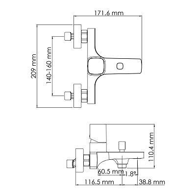 Naab 8601 Смеситель для ванны и душа фото 11