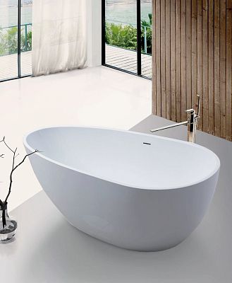 Demetra 170x85 отдельностоящая ванна из камня C-bath фото 4