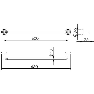 Полотенцедержатель одинарный 60 см (11001A) фото 2
