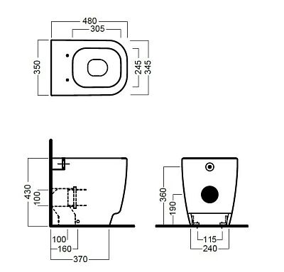 Унитаз приставной Hatria Fusion YXZK01 фото 2
