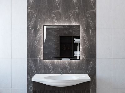 Зеркало для ванной с подсветкой Sfera CROCUS 90х70 фото 1